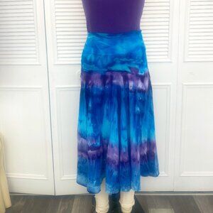 Summer!!!  Tie Dye Skirt Turquoise and Purple Tie Dye Size Sm to Med Stable Dyes